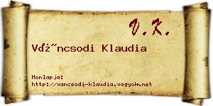 Váncsodi Klaudia névjegykártya