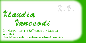 klaudia vancsodi business card